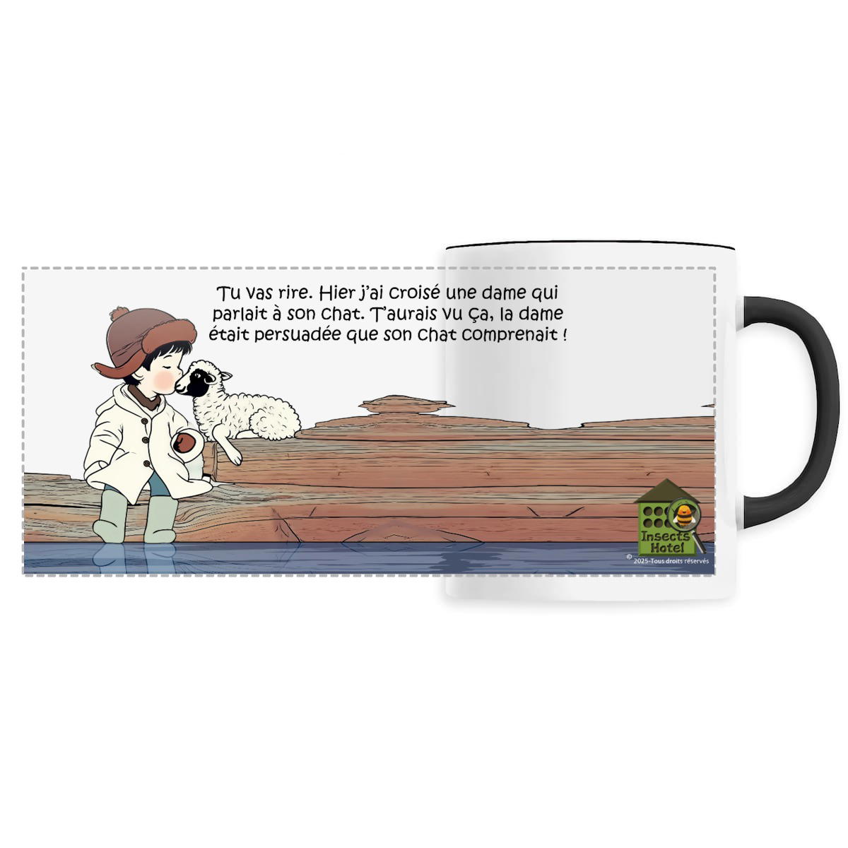 Image back Mug céramique personnalisable - "Langage du coeur"