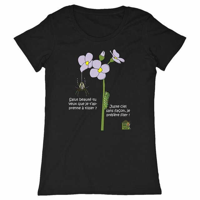 Image back T-shirt classique - femme  - "Tisseuse & fileuse" (versions sombres)