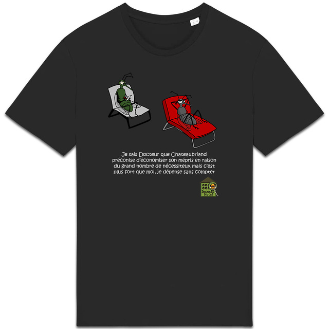 Image back T-shirt épais (foncé) - femme ou homme - "Flambeur"