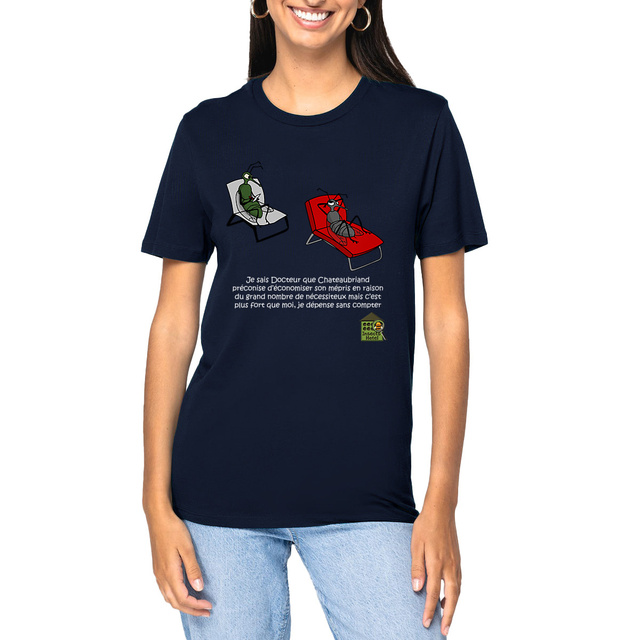 Image front T-shirt épais (foncé) - femme ou homme - "Flambeur"
