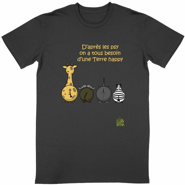 Image front T-shirt - femme ou homme - "Terre happy"