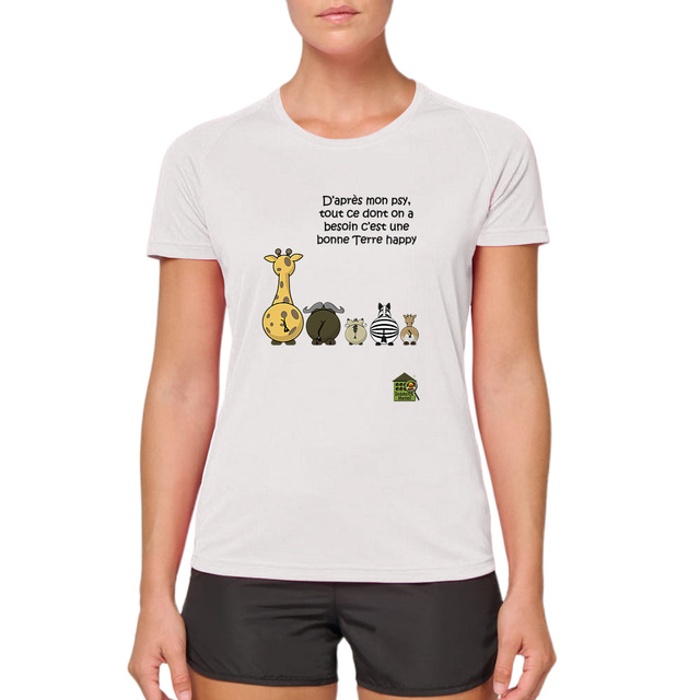 Image back T-shirt de sport pour femme "Terre happy"