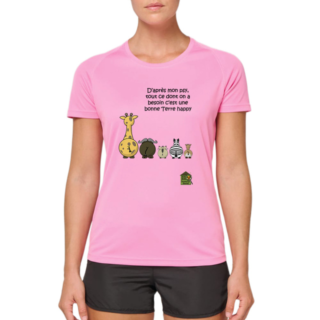 Image front T-shirt de sport pour femme "Terre happy"