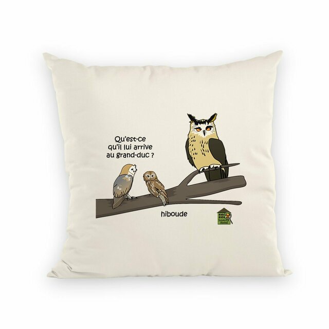 Image back Coussin 100% coton (40 X 40 cm) - "Hiboude"