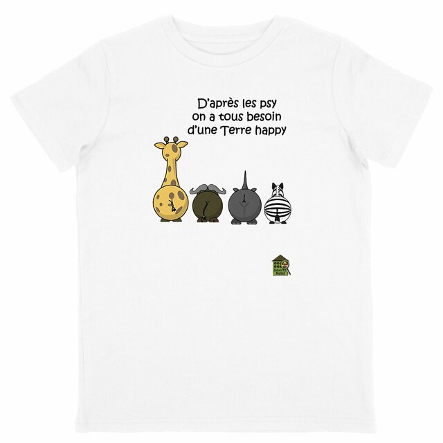 Image back T-shirt - Enfant - "Terre happy"