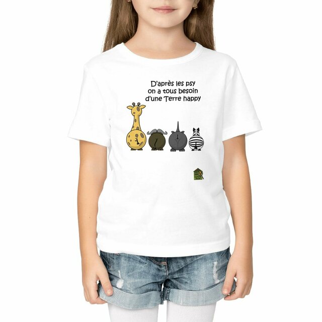 Image front T-shirt - Enfant - "Terre happy"