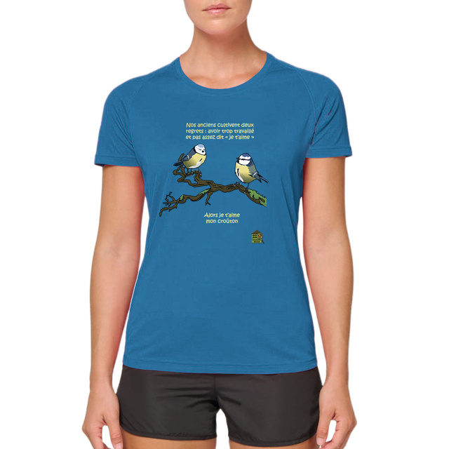 Image front T-shirt de sport - femme - "Je t'aime"