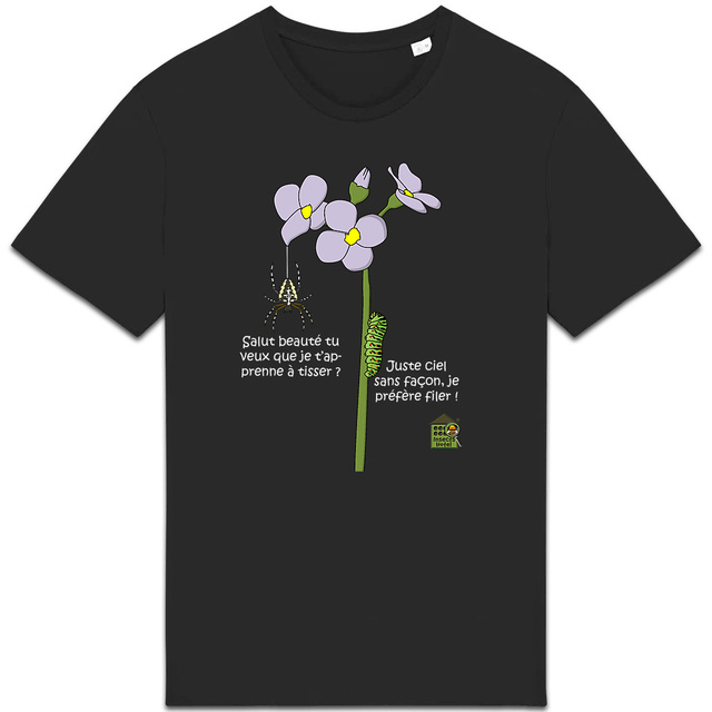 Image back T-shirt épais - femme ou homme - "Tisseuse & fileuse" (versions sombres)