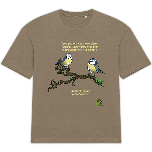 Image back T-shirt Oversized - femme ou homme - "Je t'aime"