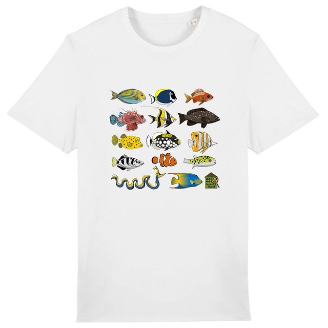 Image back T-shirt épais - femme ou homme - "Poissons tropicaux"