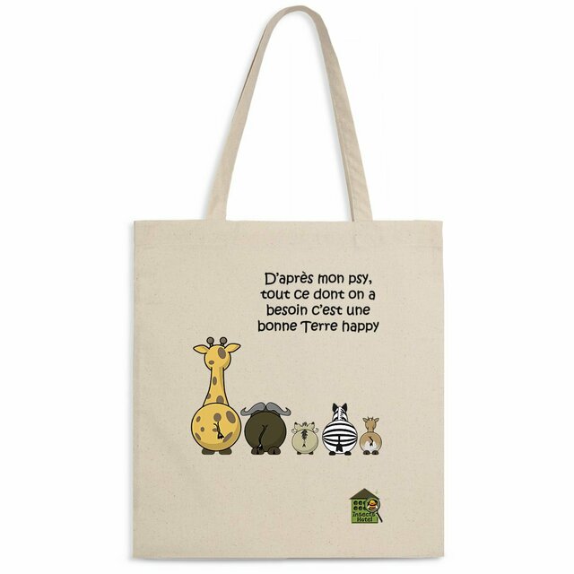 Image back Totebag léger - "Terre happy"