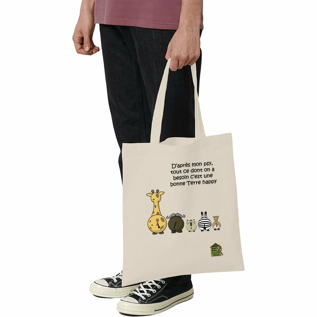 Image front Totebag léger - "Terre happy"