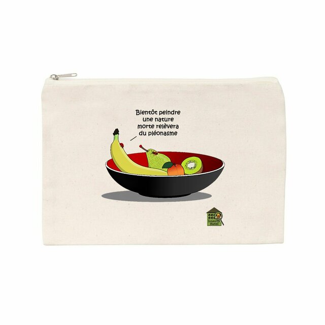 Image back Pochette en coton recyclé - "Fruits & coccinelle"