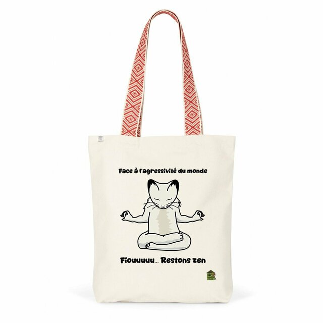 Image back Totebag ethnique - "Restons zen"