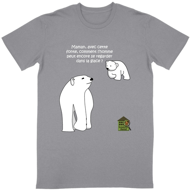 Image back T-shirt léger - femme ou homme - "Ourson polaire"