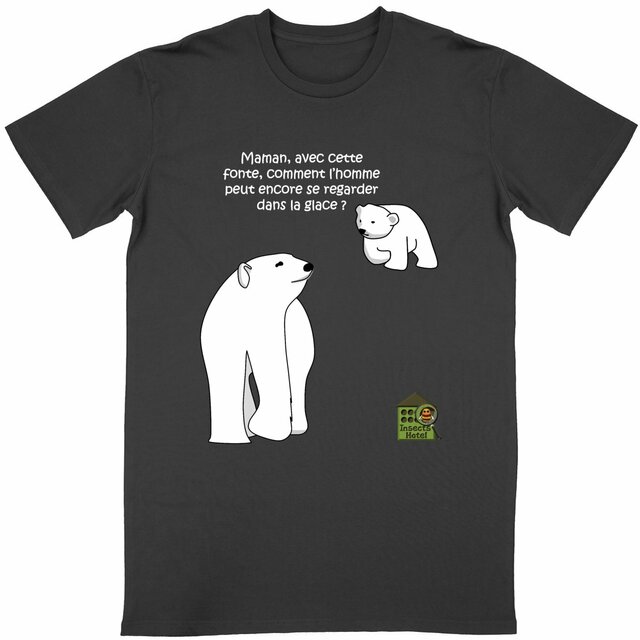 Image back T-shirt léger - femme ou homme - "Ourson polaire"