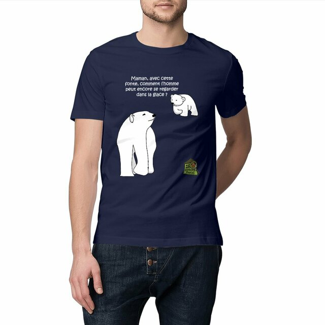Image front T-shirt léger - femme ou homme - "Ourson polaire"