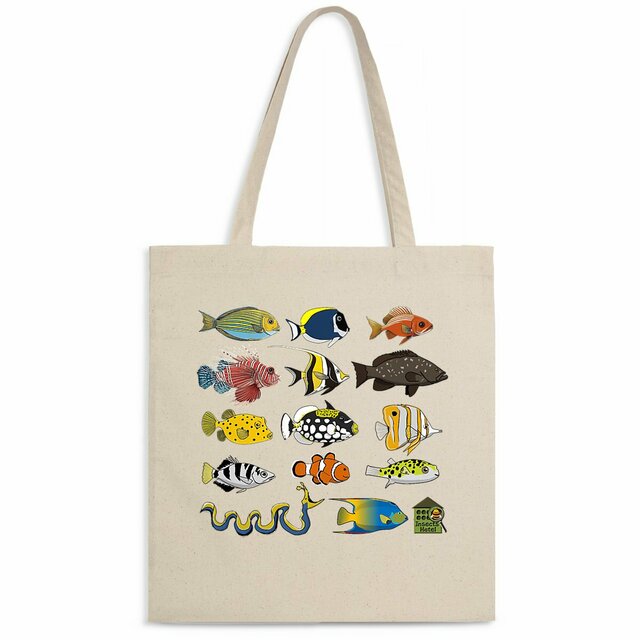 Image back Totebag léger - "Poissons tropicaux"