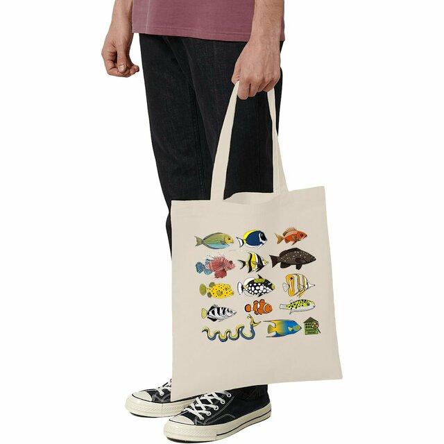 Image front Totebag léger - "Poissons tropicaux"