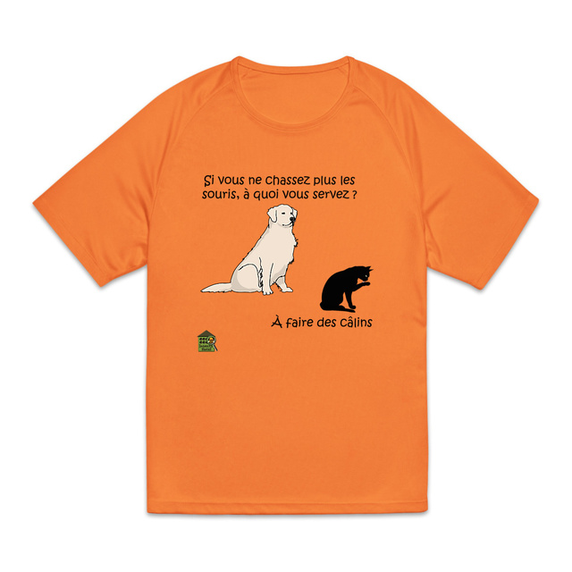 Image back T-shirt de sport - homme - "Chasseurs de câlins"