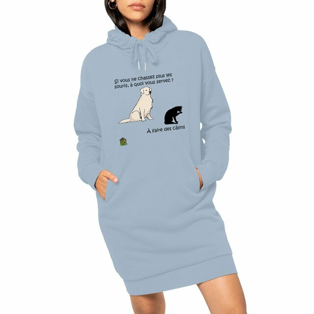 Image front Robe Sweat - femme - "Chasseurs de câlins"