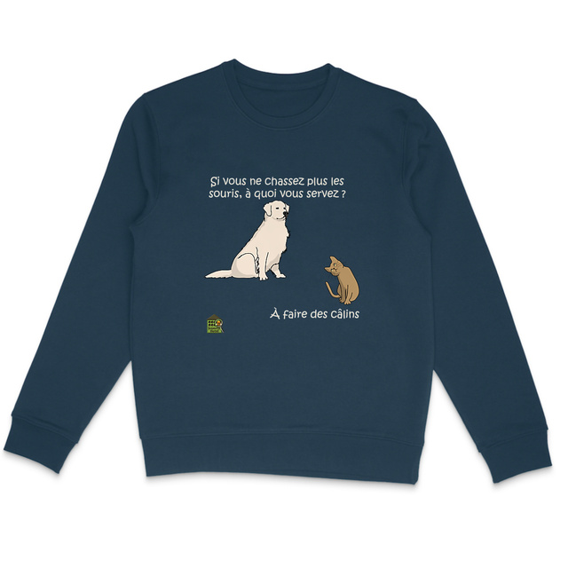 Image back Sweat-shirt Léger - femme ou homme - "Chasseurs de câlins"