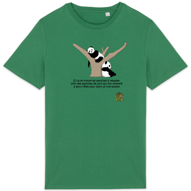 Image front T-shirt - femme ou homme - "Pandas philosophes" v2