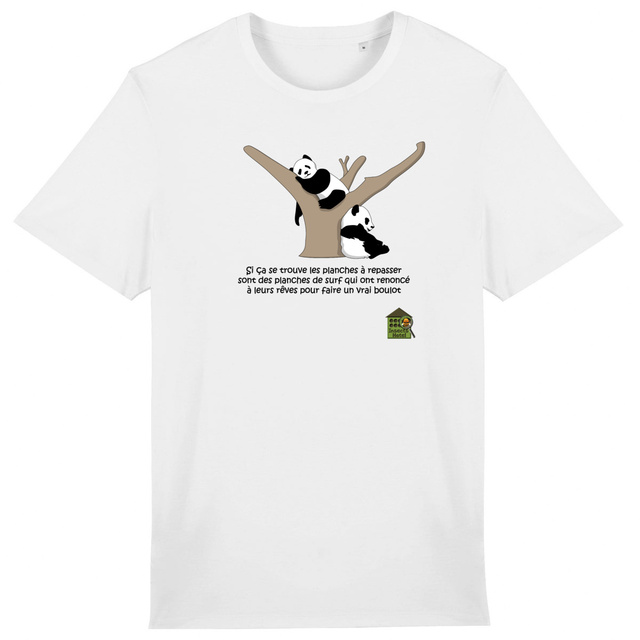Image back T-shirt - femme ou homme - "Pandas philosophes" v2