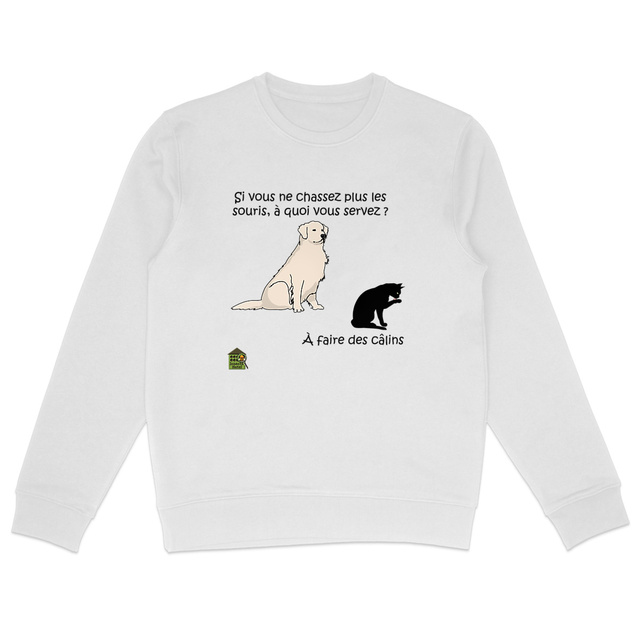 Image back Sweat-shirt Léger - femme ou homme - "Chasseurs de câlins"