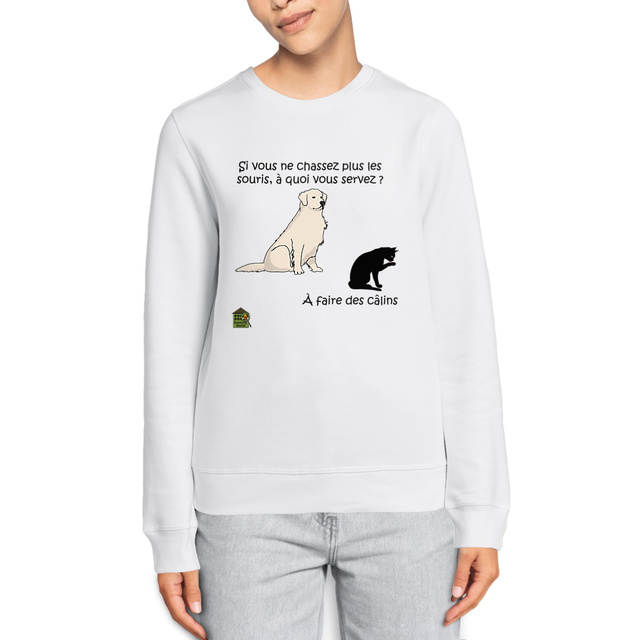 Image front Sweat-shirt Léger - femme ou homme - "Chasseurs de câlins"