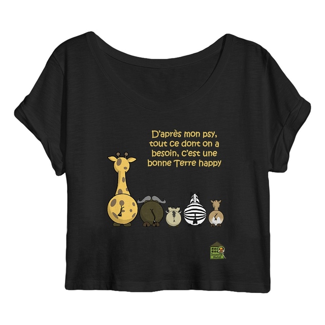 Image back Crop top - femme - "Terre happy"