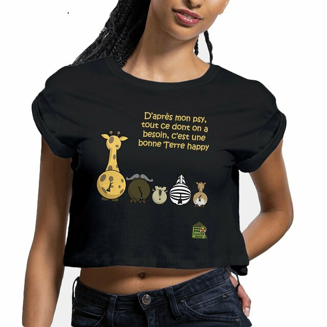 Image front Crop top - femme - "Terre happy"