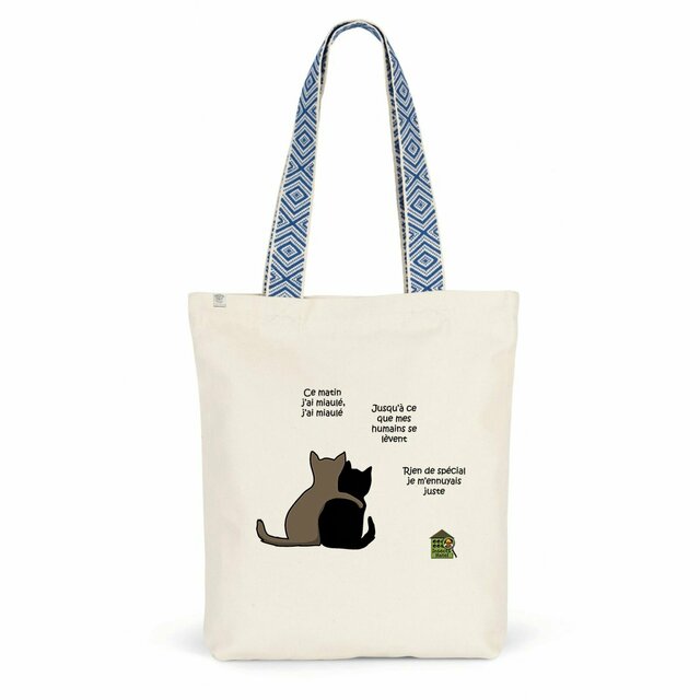 Image back Totebag ethnique - "Chats au dos tourné"