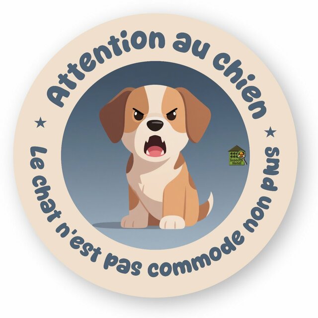 Image front Autocollant - "Attention au chien"