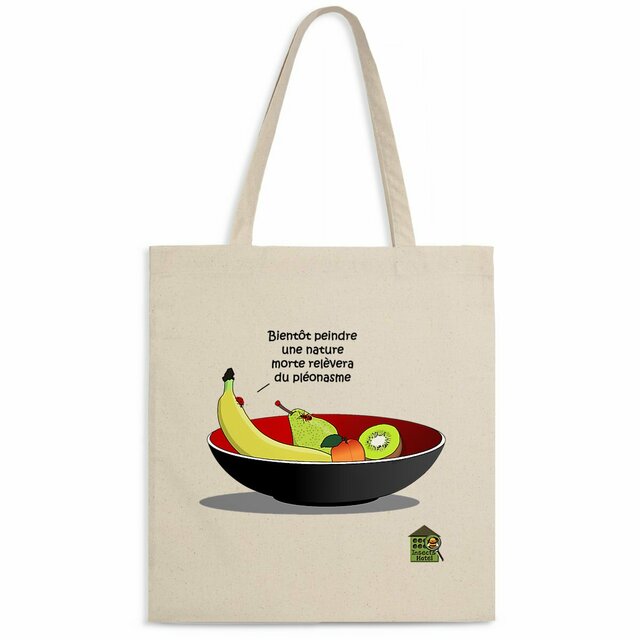 Image back Totebag léger - "Fruits & coccinelle"