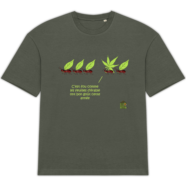 Image back T-shirt Oversized - femme ou homme - feuilles d'érable