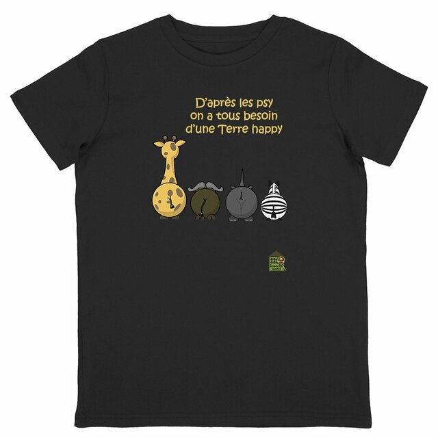 Image back T-shirt - Enfant - "Terre happy"
