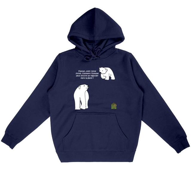 Image back Sweat à capuche - femme ou homme - "Ours polaires" - V2