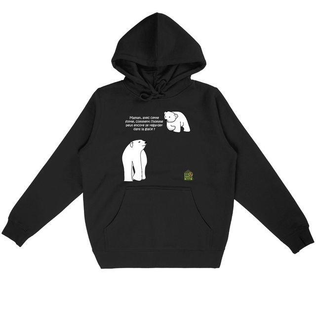 Image front Sweat à capuche - femme ou homme - "Ours polaires" - V2