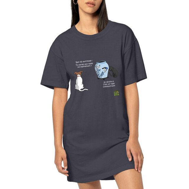 Image front Robe T-shirt - femme - "Vase communicant"