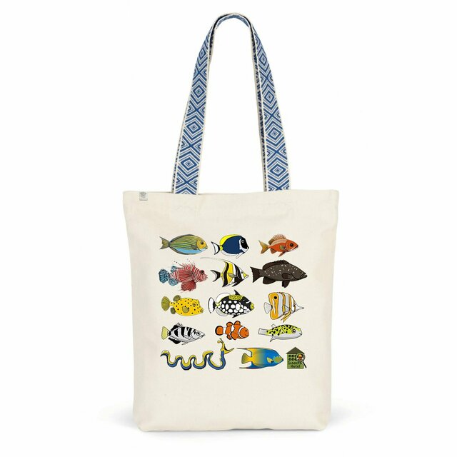 Image back Totebag ethnique - "Poissons tropicaux"