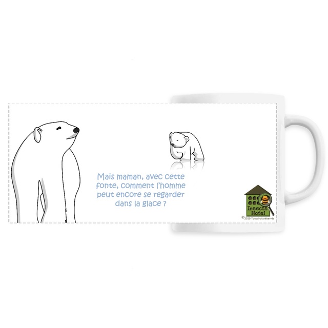Image front Mug céramique "Se regarder dans la glace" par l'ourson polaire