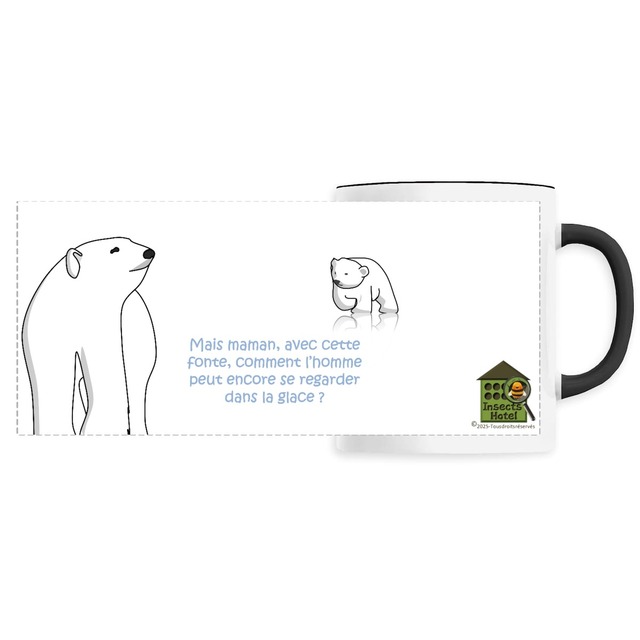 Image back Mug céramique "Se regarder dans la glace" par l'ourson polaire