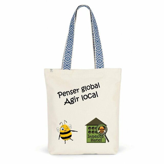 Image front Totebag ethnique "special fan InsectsHotel"