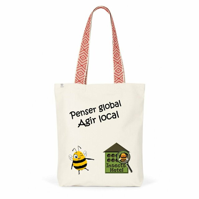 Image back Totebag ethnique "special fan InsectsHotel"