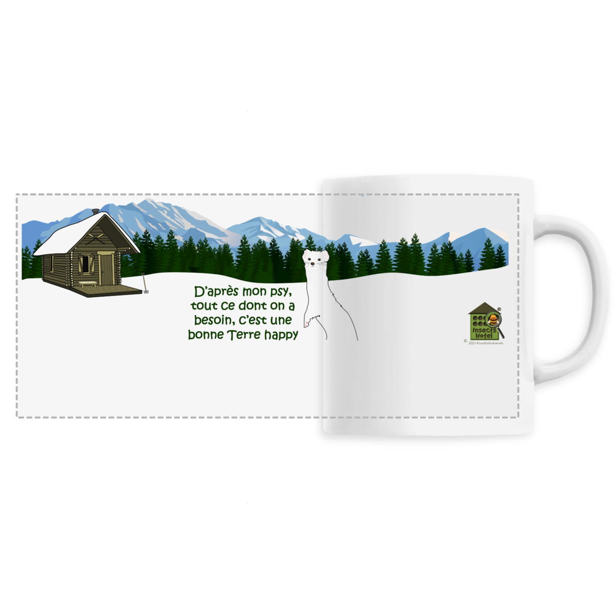 Image front Mug céramique personnalisable - "Terre happy" par l'espiègle hermine