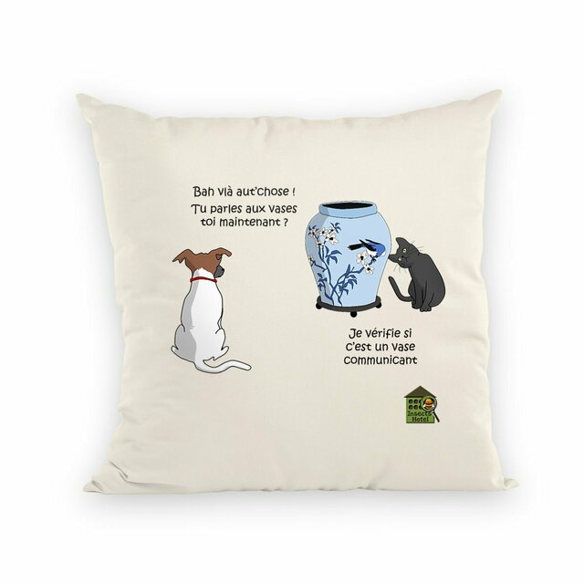 Image back Coussin 100% coton (40 X 40 cm) - "Vase communicant"