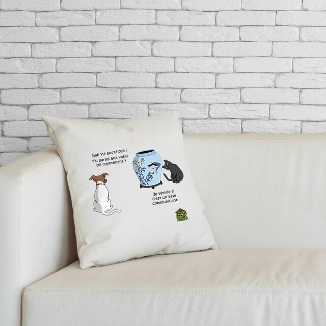 Image front Coussin 100% coton (40 X 40 cm) - "Vase communicant"