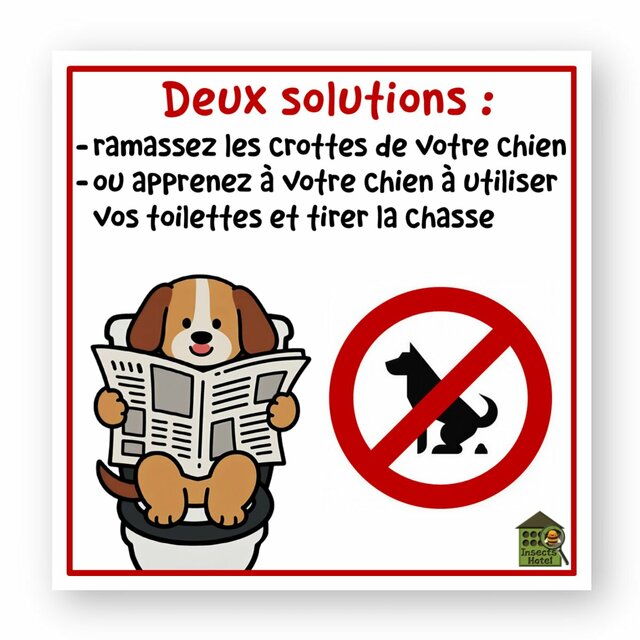 Image front Autocollant - Ramassez vos crottes de chien avec humour !