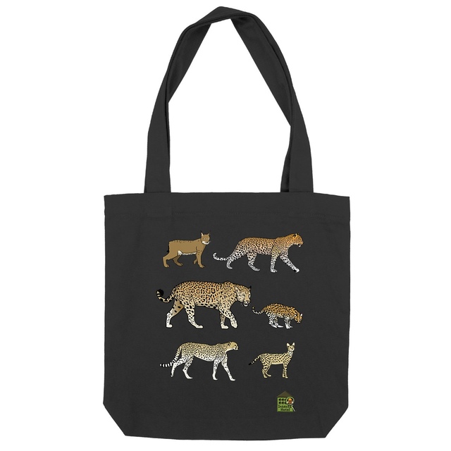 Image front Totebag épais noir - "Sublimes félins sauvages"